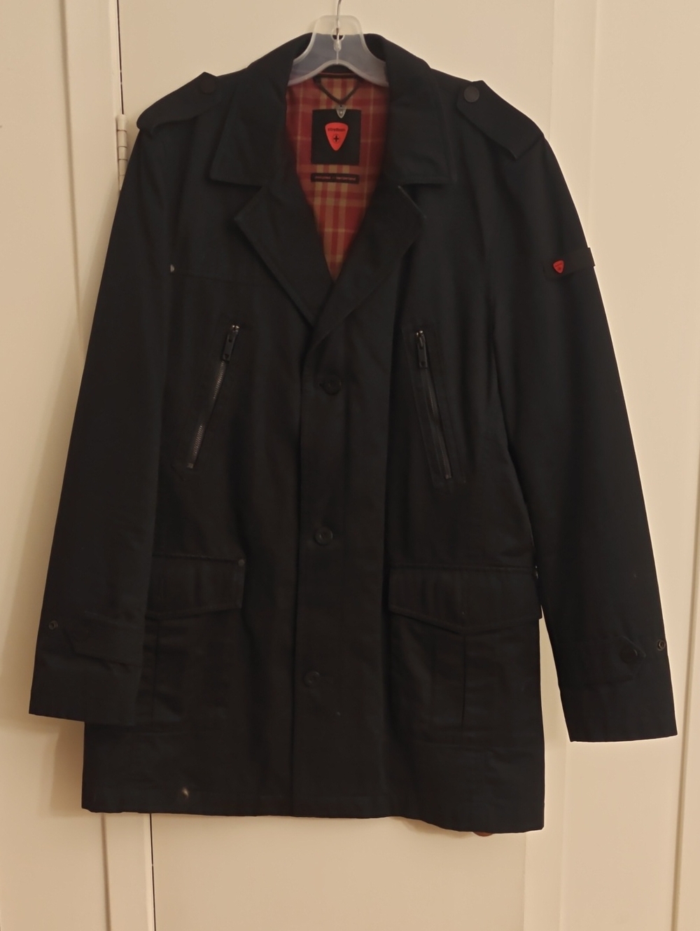 Strellson Black Military-Style Field Coat